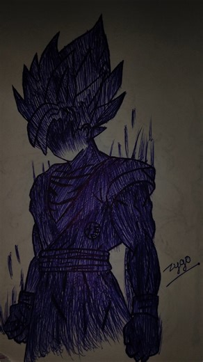 Drawing Goku from Dragon Ball with blue pen || ZygoSketch || #anime #goku