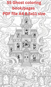 Scary Ghost Coloring Book: 55 Spooky Halloween Pages (digital Download) - Etsy