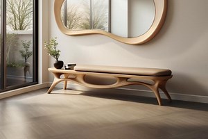 Oak Bench, Mid Century Modern Bench, Decorative Bench, Entryway Bench, Bench Home Decor, Living Room Bench - Etsy