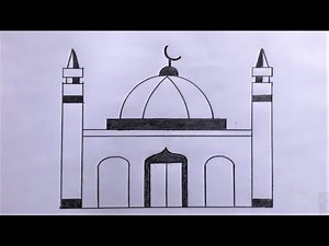 Draw | Mosque drawing | Easy to Draw Masjid | Pencil Drawing with Bangla voice Tutorial