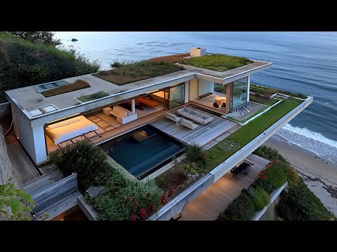 Tour This Spectacular Modern Two-Story Beach House Design with Open Concept and Breathtaking Views!
