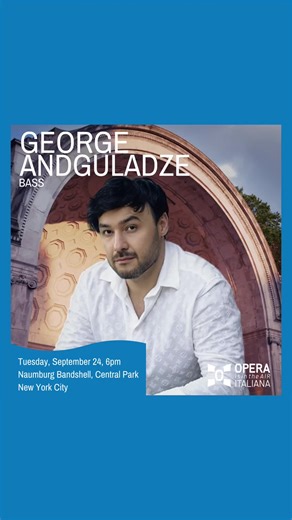 World-renowned bass opera singer George Andguladze will join us again, and this time at our next free concert titled “Opera For Your Soul: A Serenade at Sunset” on Tuesday, September 24 at 6pm, at Naumburg Bandshell in Central Park. Known for his powerful voice and captivating performances, Andguladze has graced top opera stages worldwide. His deep, resonant voice is sure to mesmerize all listeners. Don’t miss this rare, free concert as he brings the magic of opera under the stars at the gloriou