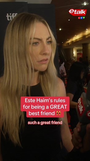 Este Haim chatted with us on the ‘Shell’ red carpet about what she thinks is the KEY to being a great best friend on screen AND off to her sisters and pals like Taylor Swift and Charli XCX. 👯❤️ @Shannon Burns #Haim #EsteHaim #TaylorSwift #CharliXCX #bestfriend #friendship #Shell #TIFF #redcarpet #interview #TIFF24