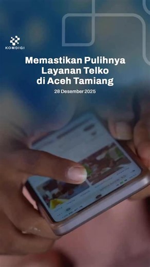 Kementerian Komunikasi dan Digital on Instagram: "Sobatkom, Presiden Prabowo Subianto menginstruksikan jajaran Kabinet Merah Putih untuk mempercepat pemulihan dampak banjir dan longsor di Sumatra sejak akhir November 2025, dengan target hingga akhir tahun seluruh layanan publik dan aktivitas masyarakat kembali normal. Menkomdigi Meutya Hafid menegaskan Komdigi bersama Telkom, Telkomsel, IOH, XLSmart, APJII, serta TVRI dan RRI terus memastikan pemulihan layanan telekomunikasi dan informasi publik