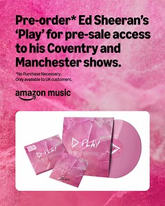 9K views · 26 reactions |  Pre-order Ed Sheeran's new album on Amazon UK for early ticket access to his UK shows in Manchester and Coventry. Offer available until 5pm on 7th September. Link in bio for details! T&Cs apply. #EdSheeran #priorityaccess #PlayAlbum #amazonmusic | Amazon Music UK | Facebook