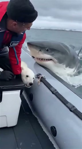 🫣 Saving a Polar Bear Pup from a Shark!
