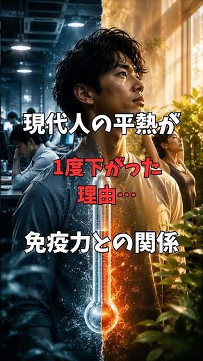 現代人の平熱が1度下がった理由と免疫力の関係 #健康ハック #免疫力 #平熱 #体温 #健康知識 #冷え性 #自律神経