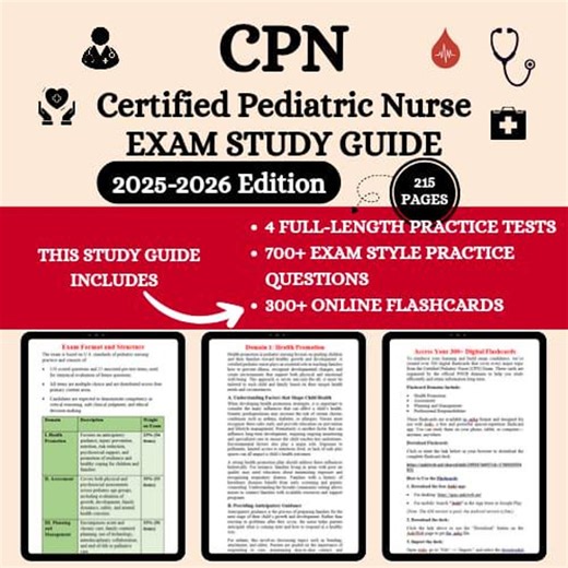 CPN Study Guide 2026 | CPN Certification | CPN Exam | Certified Pediatric Nurse Exam | 700 Questions | Cpn Cheat Sheets | Cpn Flashcards - Etsy Canada