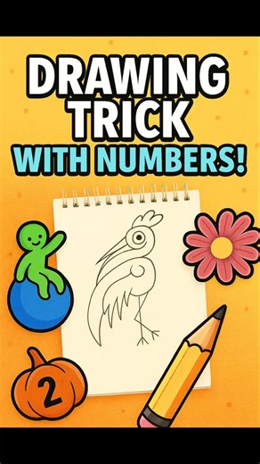 Drawing Trick with Number 2 ✏️ Turn Numbers into Art| Easy & Creative Notebook Drawing #art #shorts