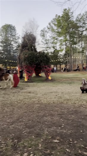 Nordic Daughter on Instagram: "On the longest night of the year, the Yule Goat burns at the Yule Viking Festival in Gladewater, Texas. 🔥 This weekend… the fire answers the dark. When the solstice arrives, the flames rise high not just to warm the body, but to awaken something older. Drums. Shadows. Firelight on faces. A gathering where the cold is challenged and the night does not win. Come stand at the edge of the flame. Come feel the turning of the year. 🖤🔥 #YuleVikingFestival #ThisWeekend