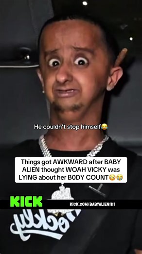 Things got AWKWARD after BABY ALIEN thought WOAH VICKY was LYING about her B0DY COUNT😳😭 He couldn’t stop himself😂 #fyp #babyalien #woahvicky