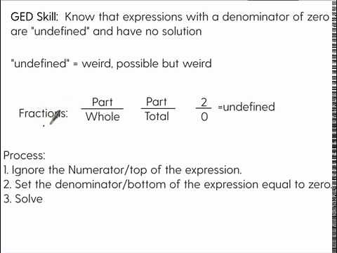 GED Math Skill: How to Answer "Undefined" Questions