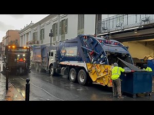 Waste Connections Mack McNeilus Rear Loader Garbage Truck Packing Dumpster Trash + IV Waste Cleaners