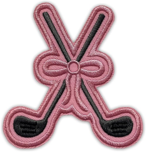 Pink Golf Clubs Bow Embroidered Patch – Iron on Applique for Jackets, Hats - Etsy