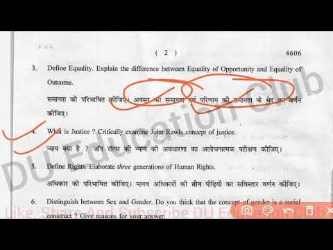 BA Programme Semester 1 Political Science 