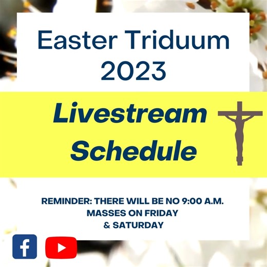 3.1K views · 193 reactions | Join us! Easter Triduum 2023 Livestream Schedule from the National Shrine of The Divine Mercy! Watch here on Facebook or on our YouTube Channel: Divine Mercy: https://www.youtube.com/channel/UC-z10o42s5ZsZ-RTID7ZOZw | Divine Mercy (official) | Facebook
