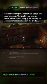Divinity Original Sin: Blacksmith Vendor Exploit — Step by Step