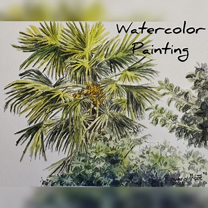 Palm Tree Watercolor on paper | Colorful Creations Gallery