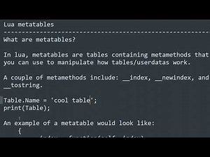 What are lua metatables?