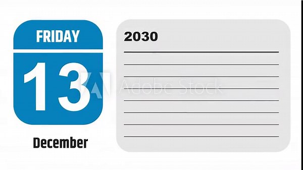 December 13, 2030: Animated 2028 planner showcasing December calendar, highlighting December 13th with space for tasks, notes, and to-do lists.