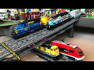 LEGO Train Track Setup #9! Passenger and Cargo Trains, and 5 MOC Bridges!