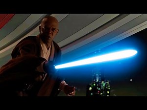 Mace Windu Using A Blue Lightsaber (Palpatine's Office)