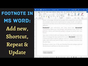 Ms Word Footnotes: insert footnote, shortcut, refer same footnote again & update footnote [2022]