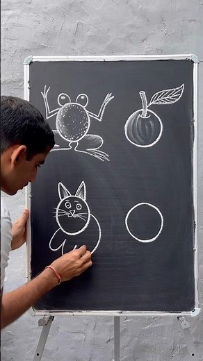 Easy drawing tutorial for beginners ||🐸🐵|| #chalkartist #art #drawing