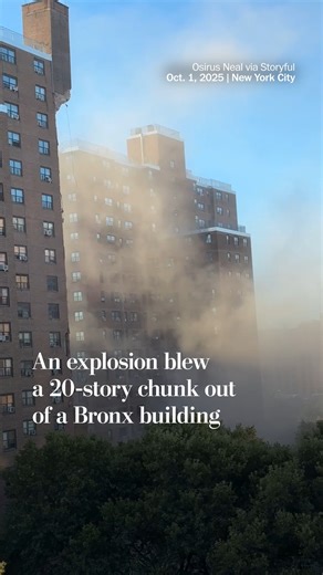 129K views · 535 reactions | An explosion at a New York City apartment building blew off a massive chimney that ran up the side of the high-rise, leaving residents to wait for clearance to return to their apartments as officials investigate what caused the blast. https://wapo.st/42INAmz | Washington Post | Facebook