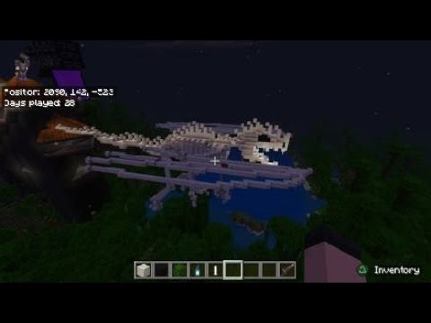 Minecraft: Building skeleton dragon final result