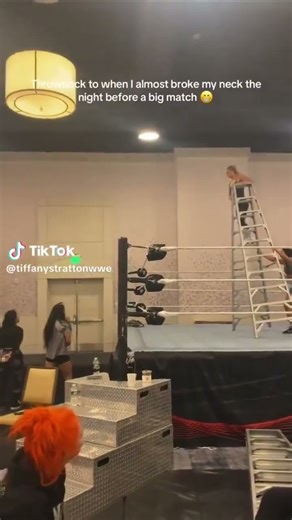 Tiffany Stratton Falling Off Ladder Practice