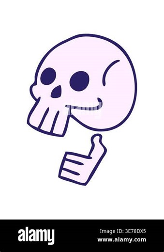 shaking motion animation of hand drawn quirky cartoon skull Stock Video Footage - Alamy