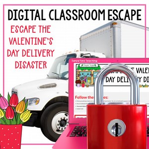 Valentine's Day Math Activities Rounding Time Digital Escape Room Math Review