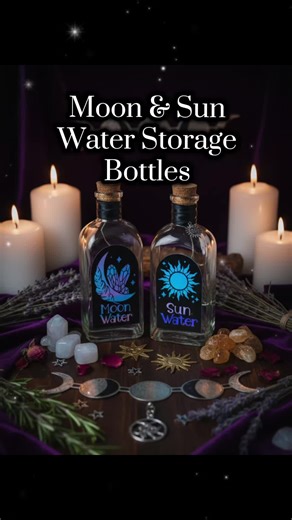 Moon & Sun Water Storage Bottles with come with a guideline. creaky-cauldron.myshopify.com #moonwater #sunwater #witchyshopuk #creakycauldron #witchesoftiktok
