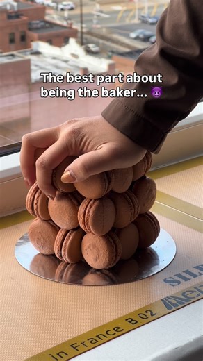 Steph's Macarons, LLC on Instagram: "We had no choice 😈🔨 "Can you make a macaron cube cake?" We got our FIRST-ever request for a cube cake in our 5 years of baking! 😱 We had to demo it out to figure out how many macarons it uses, how to bind them together, what size box it'll fit in, how much time it takes, etc. 🧪 After we finished constructing it, it sat on my counter for 2 days and went stale so there was nothing left to do but destroy it 🔨🔨🔨 Did this hurt to watch? 😂 who thought I was