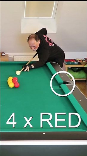 4 x RED Pool Shot #billiards #shots #shorts