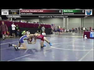 2158 Cadet Men 100 Christian Decatur Luker North Carolina vs Matt Ross Pennsylvania 3617055104