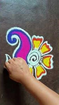 Flower rangoli design | free hand rangoli design #rangoli #flowerrangoli #freehandrangolis