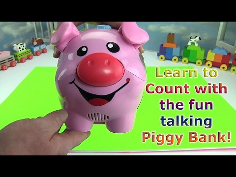 Toddler Learn Counting with the Talking Piggy Bank! Baby and kids counting fun!