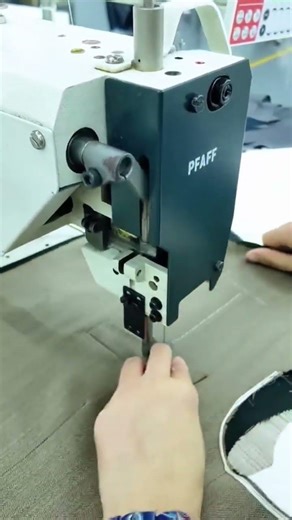 using a PFAFF machine to sew a pocket