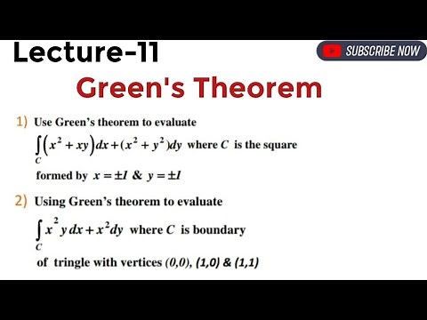 Green's Theorem (Statement and Numerical Problems)
