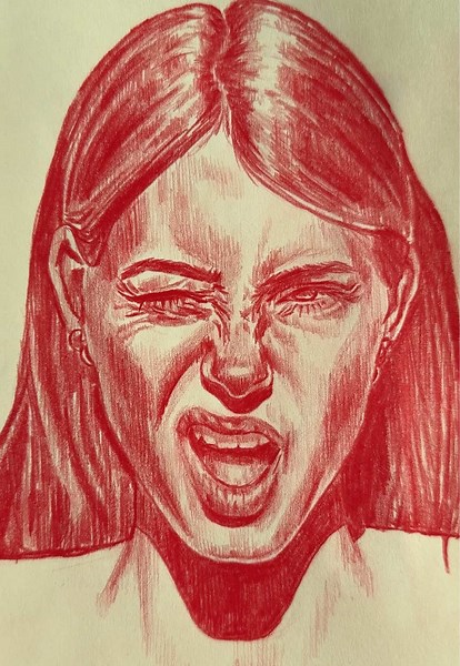 Gorgeous Monochrome Portrait in Red Color Tones