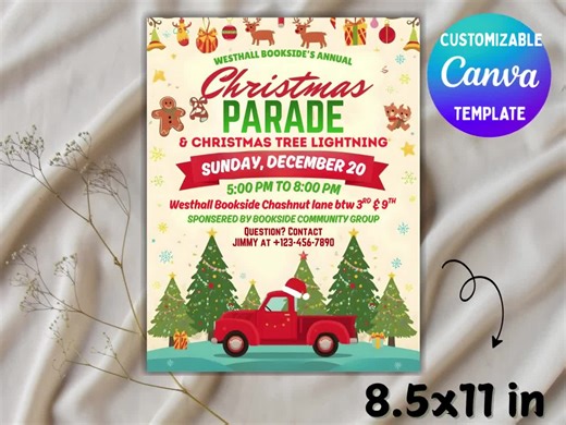 Christmas Parade Flyer Template, Editable Winter Festival (digital Download) - Etsy Canada