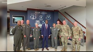 Georgia Senator Raphael Warnock visits Robins Air Force Base during statewide tour stop