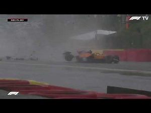 Lando Norris crashes at Spa Francorchamps 2021
