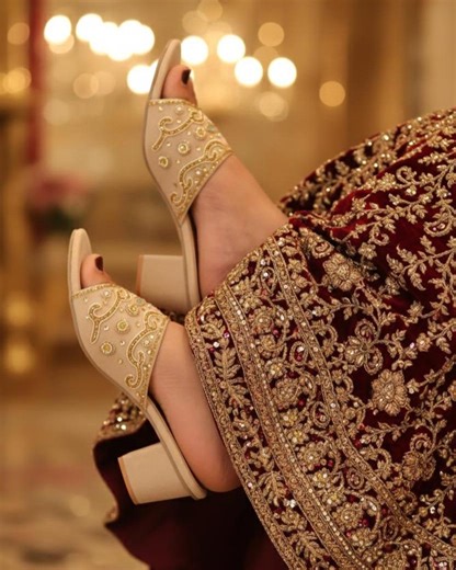 Buy Wedding Shoes for Bride, Nude Bridal Block Heel Sandals, Embroidered Wedding Heels Online in India - Etsy