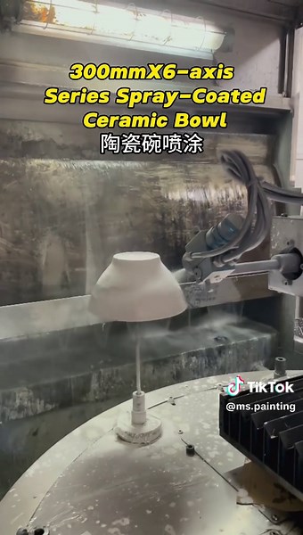 300mmX6-axis Series Spray-Coated Ceramic Bowl #spraypaint #fyp #Automatedpaintingequipment #spray #spray
