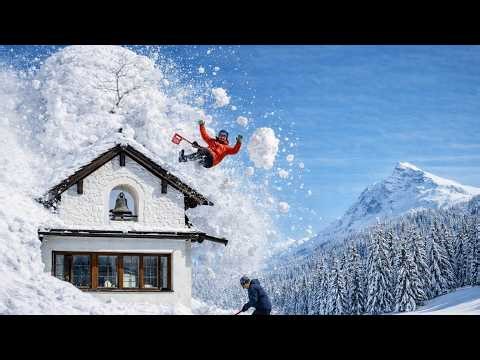 Snow Removal Disaster | Roof Avalanche & Extreme Truck Fails