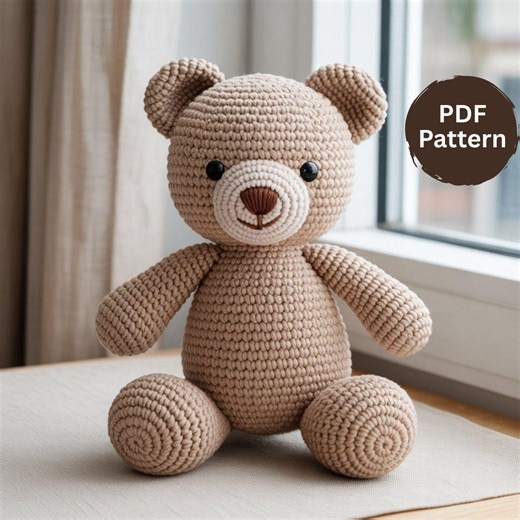 Teddy Bear Amigurumi Crochet Pattern: Plush Bear Toy DIY (PDF Download) - Etsy