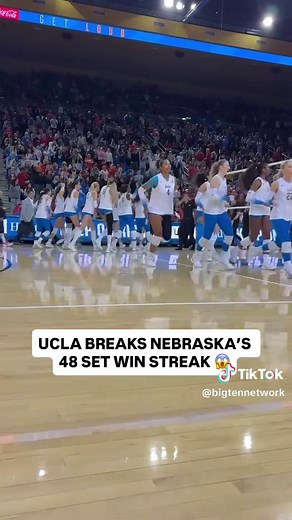 @UCLA Women’s Volleyball hands Nebraska their first set loss in 48 sets‼️